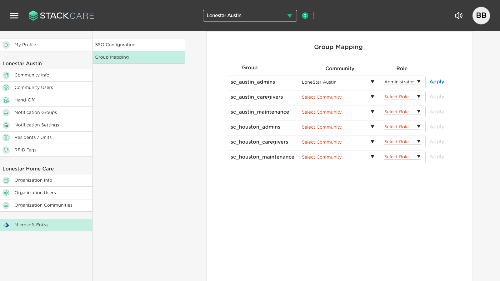 Apply group mappings screenshot