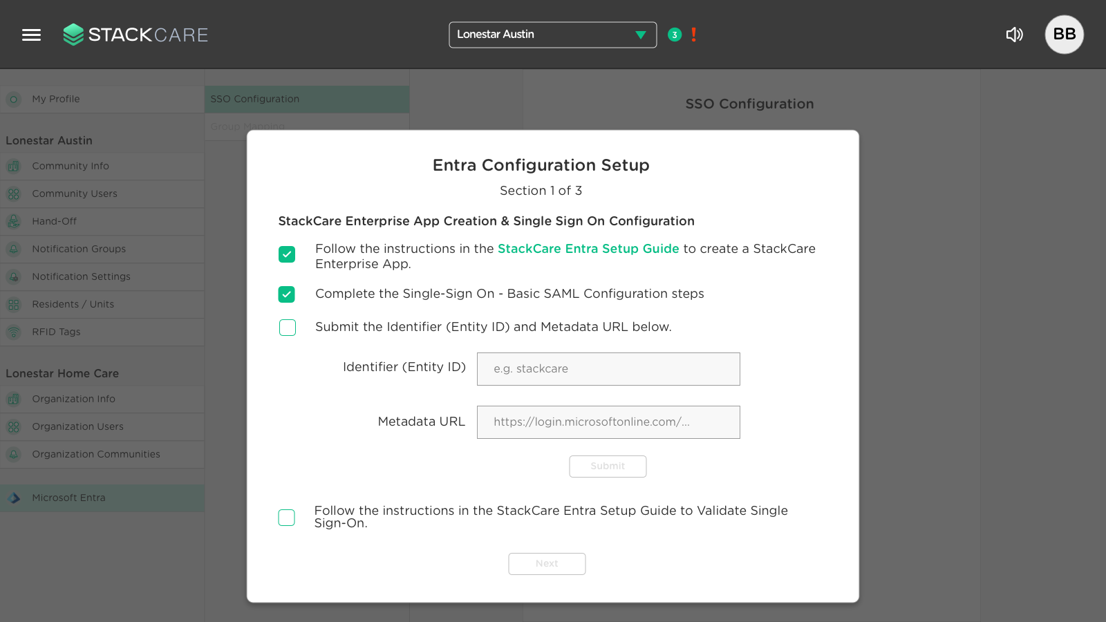 Basic SAML Configuration checkbox screenshot
